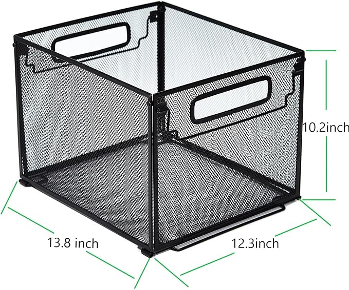 SETTFRFE Letter Size Metal Mesh Hanging File Folder Organizer Crate Basket