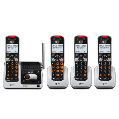 AT&T BL102-2 DECT 6.0 2-Handset Cordless Phone for Home with Answering Machine, Call Blocking, Caller ID Announcer, Audio Assist, Intercom, and Unsurpassed Range, Silver/Black