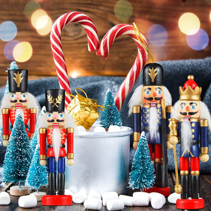 Aoriher 12 Pcs Christmas Nutcracker Ornament Small Wooden Soldier Hanging Decorations Nutcracker Figure Ornament for Christmas Tree Figure Decoration Gift