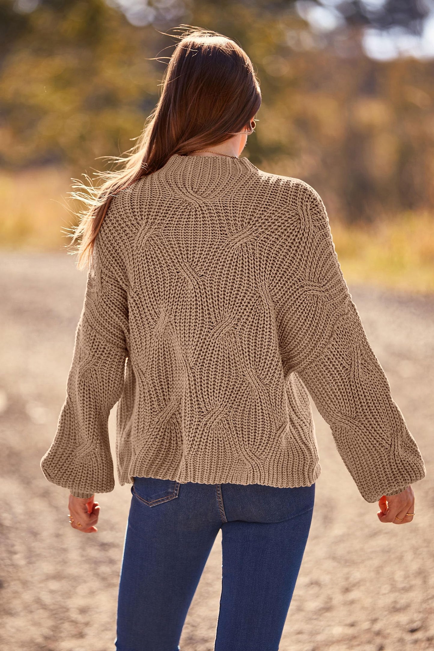 PRETTYGARDEN Women's Fall Oversized Pullover Sweaters Casual Crewneck Long Sleeve Chunky Cable Knit Tops Winter Clothing