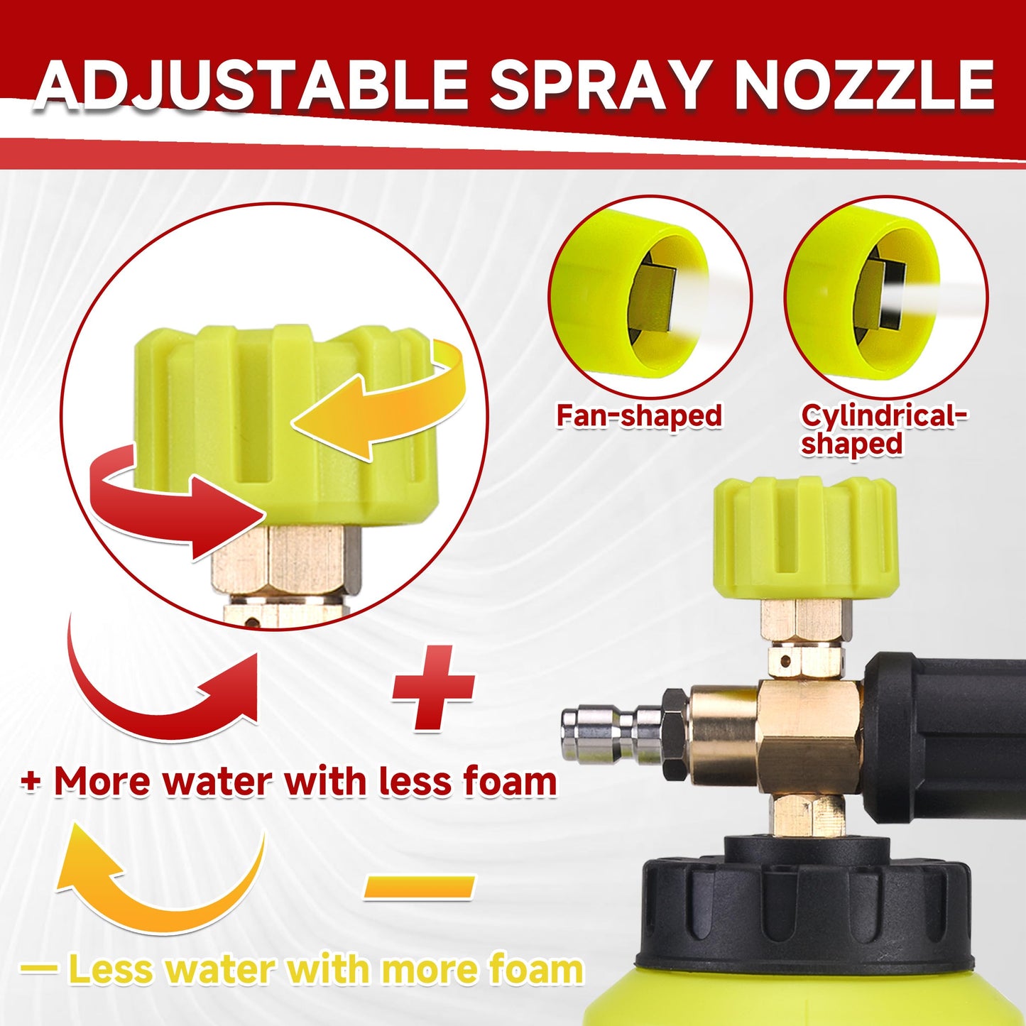 M MINGLE High Pressure Washer Gun with Snow Foam Lance, Compatible with Karcher K2, K3, K4, K5, K6, K7 Hose, 4000 PSI Cannon Foam Blaster Power Washer with 1/4" Quick Connector, 5 Spray Nozzle Tips