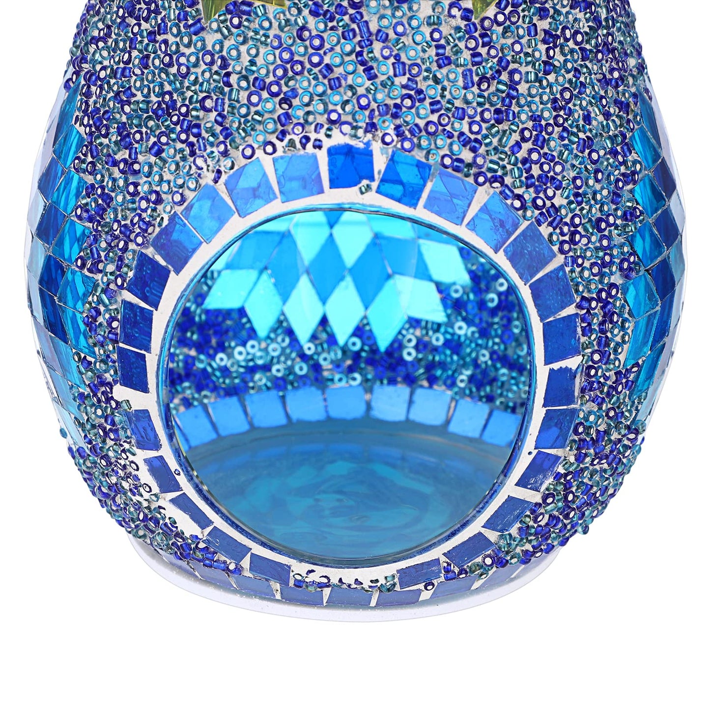 JUXYES Charming Mosaic Essential Oil Burner, Tea Light Wax Melt Warmer for Scented Wax, Decorative Fragrance Oil Warmer Tealight Candle Holder, Incense Aroma Diffuser for Home Table Decoration