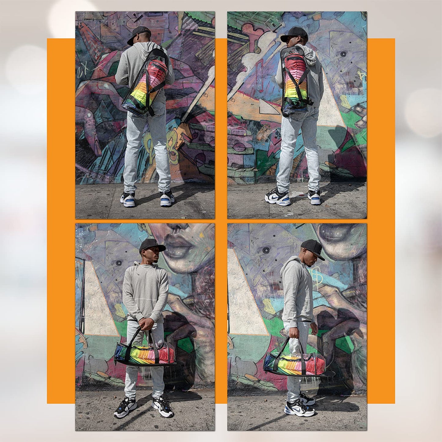 Boxy Concepts Hat Storage Bag - Holds 24 Baseball Cap - Transparent Dome Shaped Carrier Case with Hand & Shoulder Strap - Zippered Hat Organizer, Holder & Storage Bag for Travel - Wall Organizer