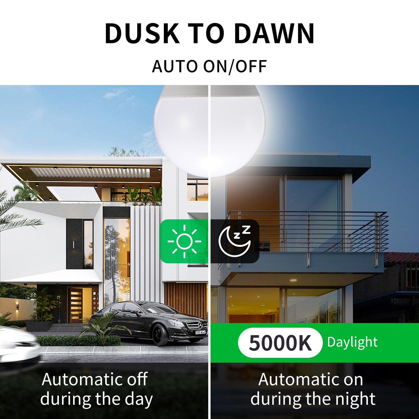 Dusk to Dawn Light Bulbs, Auto On/Off Light Sensing LED Bulbs Outdoor, Vintage Amber, Edison ST19 2-Pack, 6.5W 700LM 60W Equivalent, HQ-H027