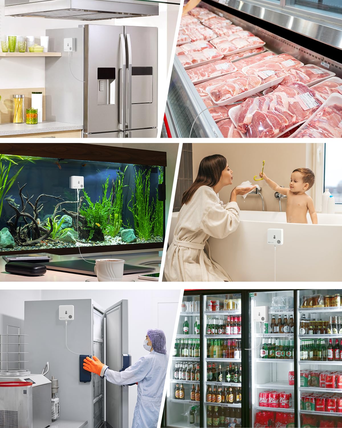 WiFi Freezer Thermometer Alarm with Digital Monitor Hub, App and Email Alerts, 2-Year Data Export, 2 Remote Temperature Sensors for Refrigerator, Fridge, Freezer