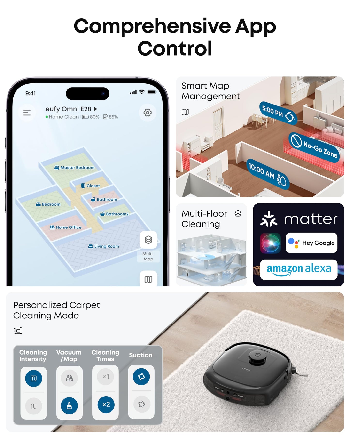 eufy Robot Vacuum E25, HydroJet System with Roller Mop, 20,000 Pa Turbo Suction, All-in-One Robot Vacuum and Mop Combo, Edge-to-Corner Cleaning, Zero-Tangle Design, AI Obstacle Avoidance (Upgraded)