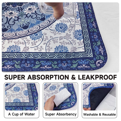 YOSEPATI Washable Pee Pads for Dogs 2 Pack,104x92cm Waterproof Non-Slip Reusable Puppy Pad with Fast Absorbent,Leakproof Whelping Pads for Pet Housebreaking