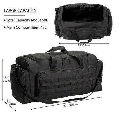 APRILBAY Super Quality 60L Large Duffel Travel Bag Luggage Foldable Bag Cargo Sport Gear Equipment Skiing Hardware Bag Heavy Duty& Durable(Black)
