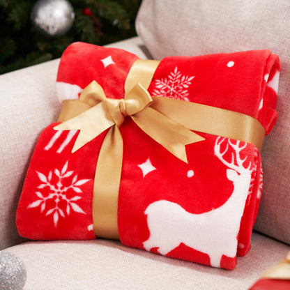 Joiedomi Christmas Throw Blanket - Soft Flannel Christmas Blanket - Warm Plush Holiday Decorative Throw - Winter Cozy Present Throw for Couch - 50” x 60" Red Nordic