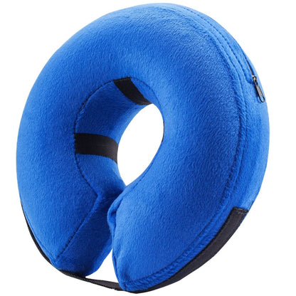 BENCMATE Protective Inflatable Collar for Dogs and Cats - Soft Pet Dog Cone Recovery Collar Does Not Block Vision E-Collar(Medium, Blue)