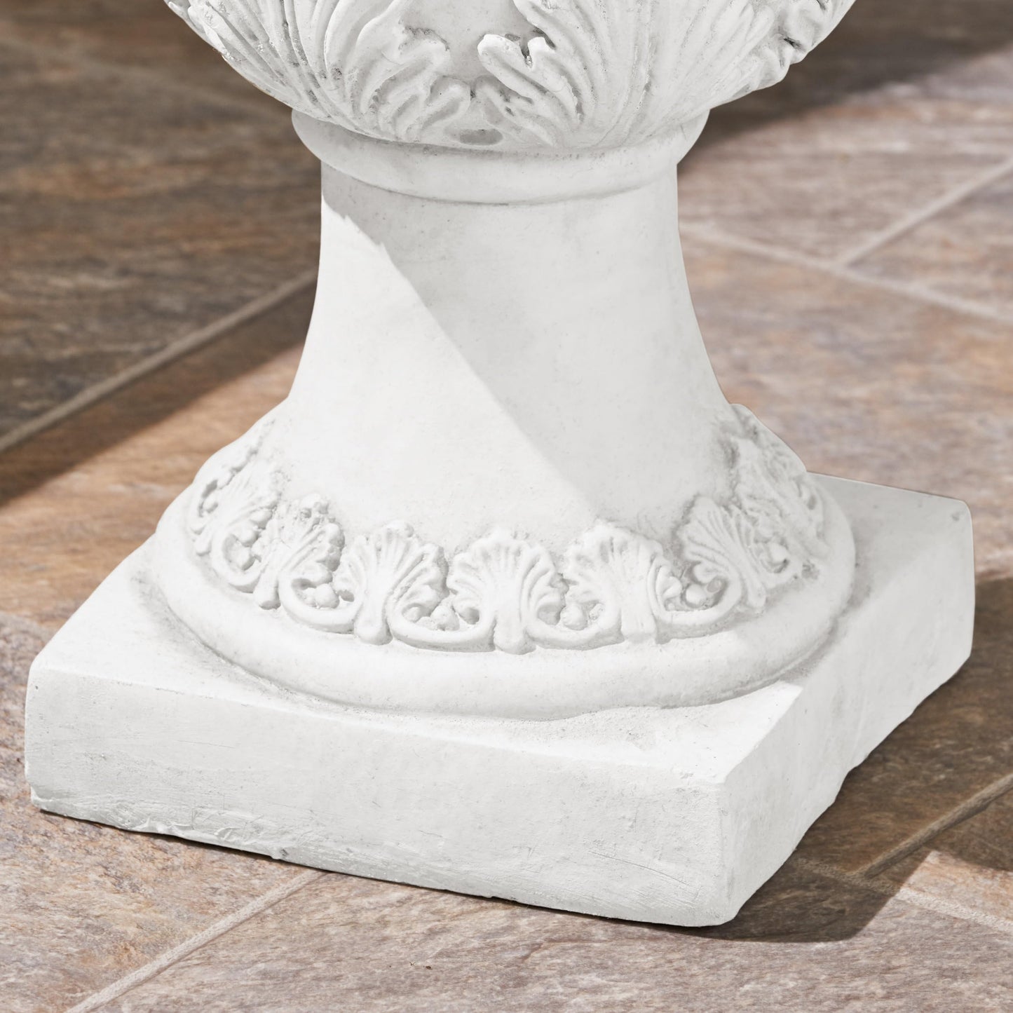 Garden Urn Planter – Roman Design, Faux-Stone Finish, Weather-Resistant for Indoor/Outdoor Use, Multi-Purpose Planter with Drainage Hole and Stopper