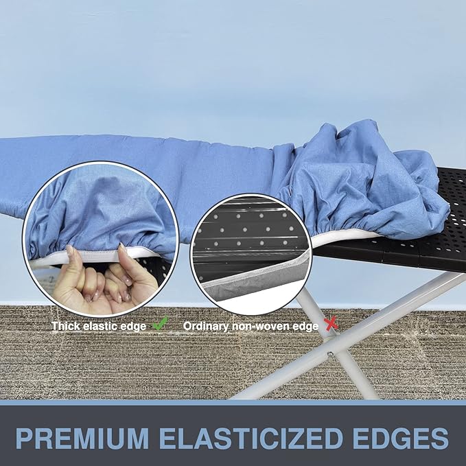 Ironing Board Cover and Pad, Small Size 13x43, Thick Padding, Elastic Edge