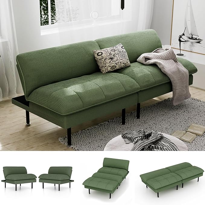Ribilake 70" Futon Sofa Bed, 4 in 1 Multi-Function Couch Sleeper