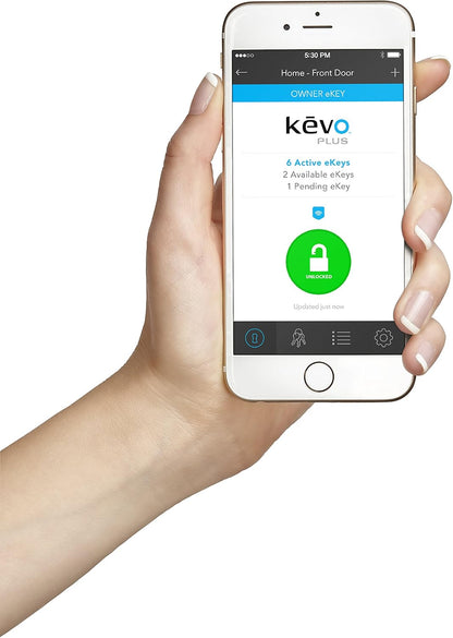 Kwikset - Kevo 99250-203 Kevo 2nd Gen Bluetooth Touch-to-Open Deadbolt Smart Lock featuring SmartKey Security, Venetian Bronze