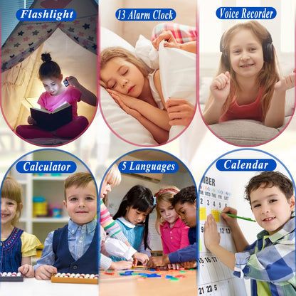 iCHOMKE Smart Watch for Kids, Girls Boys Smartwatch with 26 Games Camera Video Recorder and Player, Pedometer Calendar Flashlight, Audio Book etc.,Toys Gifts for 4-12 Years Children (Blue)