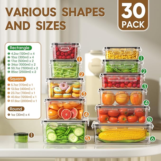 60 PCS Food Storage Containers