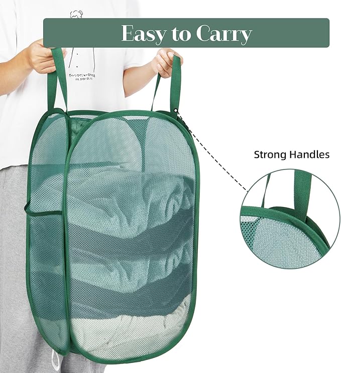 Durable Collapsible Laundry Baskets, Tear-resistant Pop Up Hamper