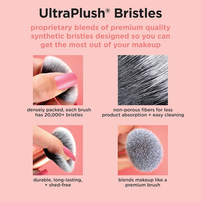 Real Techniques Expert Face Professional Foundation Makeup Brush for Even Streak Free Application, Dense Bristles For Buffing, Orange, 1 Count