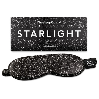 TheSleepGuard Pure Silk Sleep Mask [100% 6A Mulberry Silk, 22 Momme] Light Blocking Travel Essentials. Eye Masks for Sleeping. Black Oeko-Tex Blindfold. Eye Covers for Men & Women