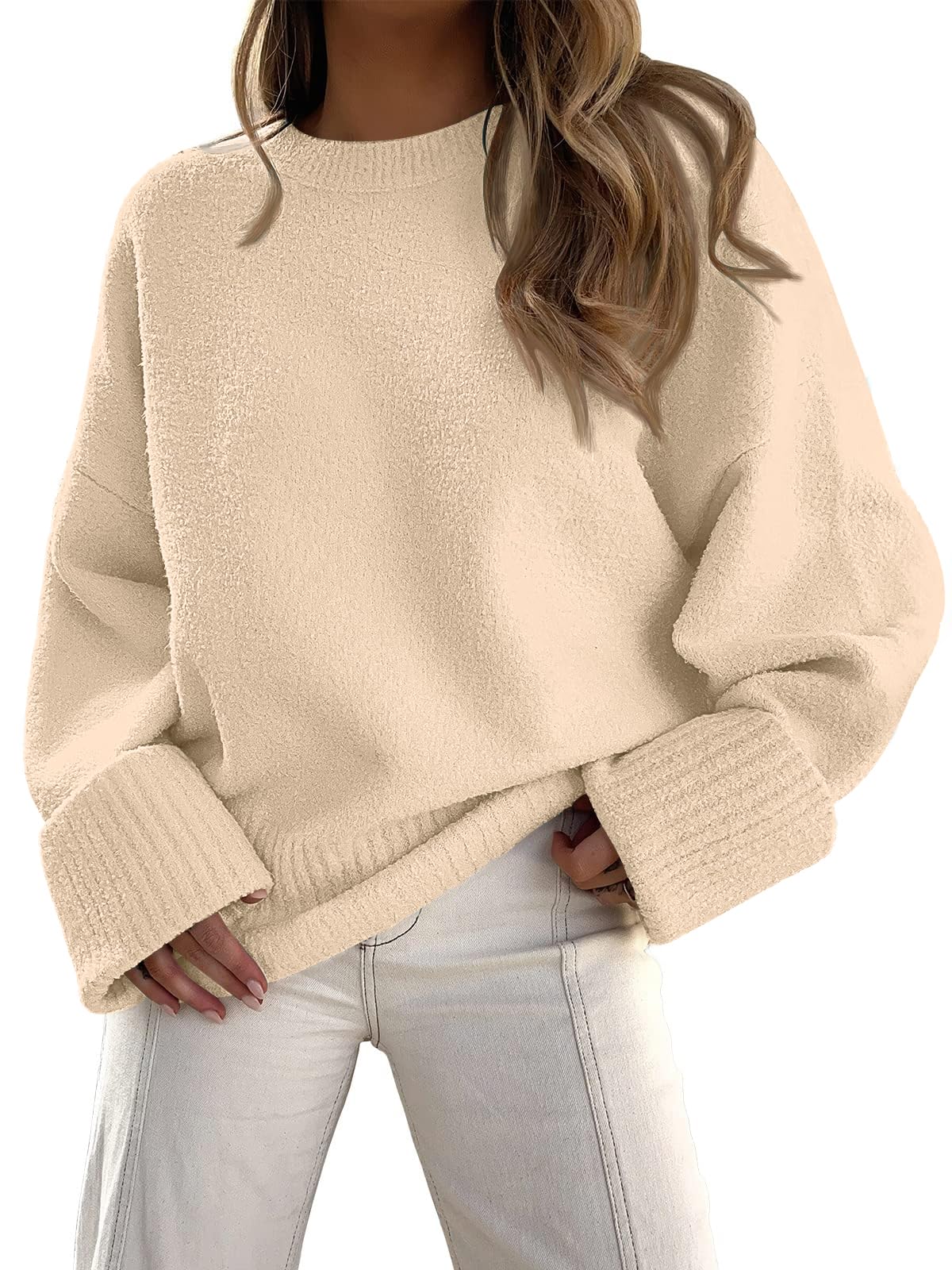 LILLUSORY Women's Oversized Sweaters Fuzzy Chunky Warm Pullover Sweater