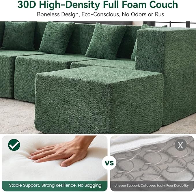 MONVANE Modular Sectional Sofa, Oversized 8 Seat Convertible U Shaped Couch