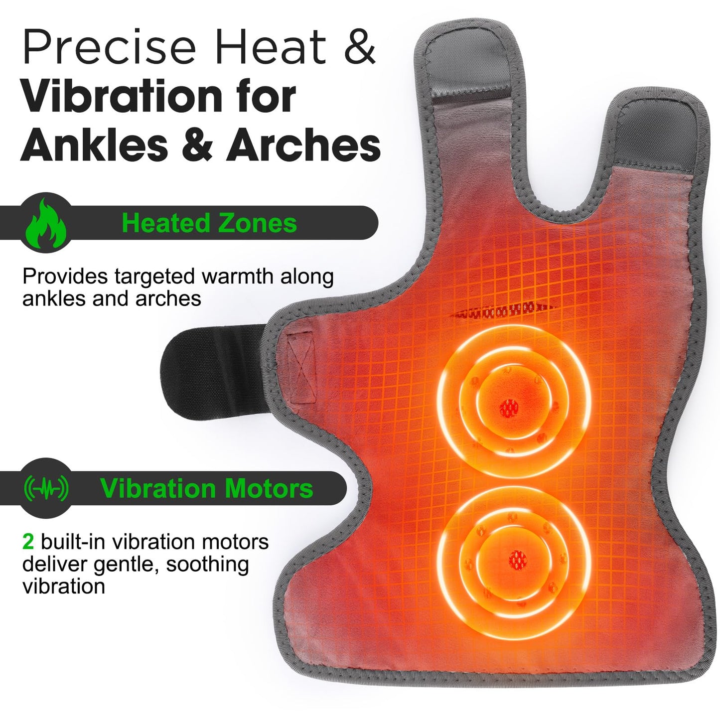 Cordless Ankle Massager for Pain Relief, Heated Foot Massager for Neuropathy, Foot and Ankle Massager with Heat, Ankle Heating Pad with Massage, HSA Eligible FSA, 6 Heats, 3 Massages, Single One