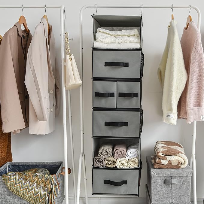 GRANNY SAYS Hanging Closet Organizer 6 Shelves, Closet Organizers and Storage
