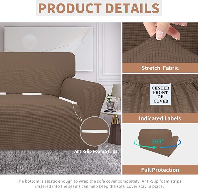 Easy-Going 100% Waterproof Loveseat Couch Cover, Dual Waterproof Sofa Cover