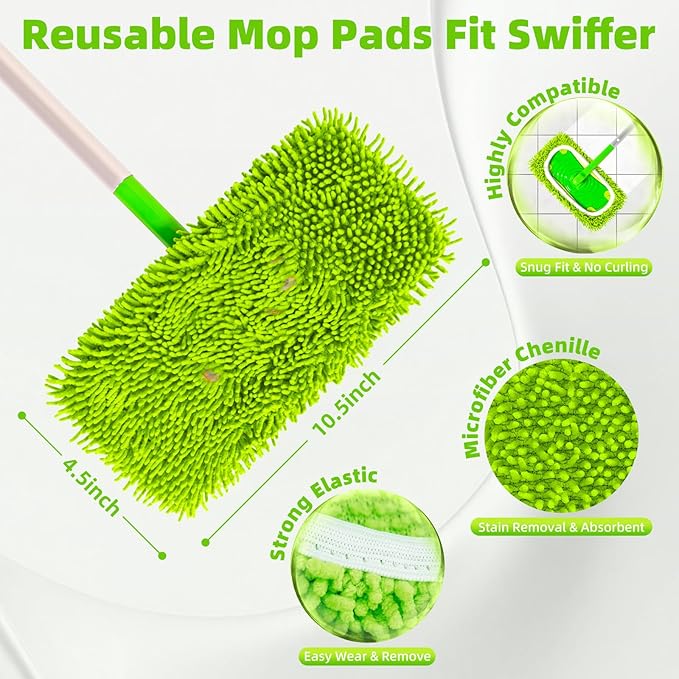 Reusable Dry Sweeping Cloths Microfiber Wet Pads Refill Compatible