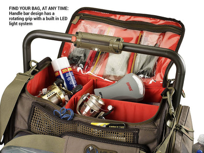 Wild River by CLC Custom Leathercraft WT3702 Tackle Tek Frontier Lighted Handle Bar Fishing Tackle Bag, 5 PT3700 Trays