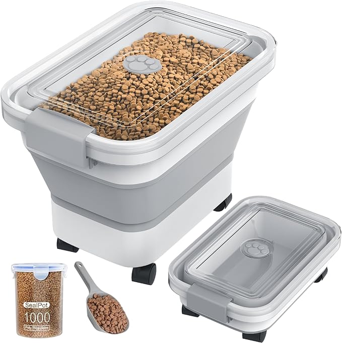 20-23 Lbs Dog Food Storage Container, Collapsible Dog Food Container