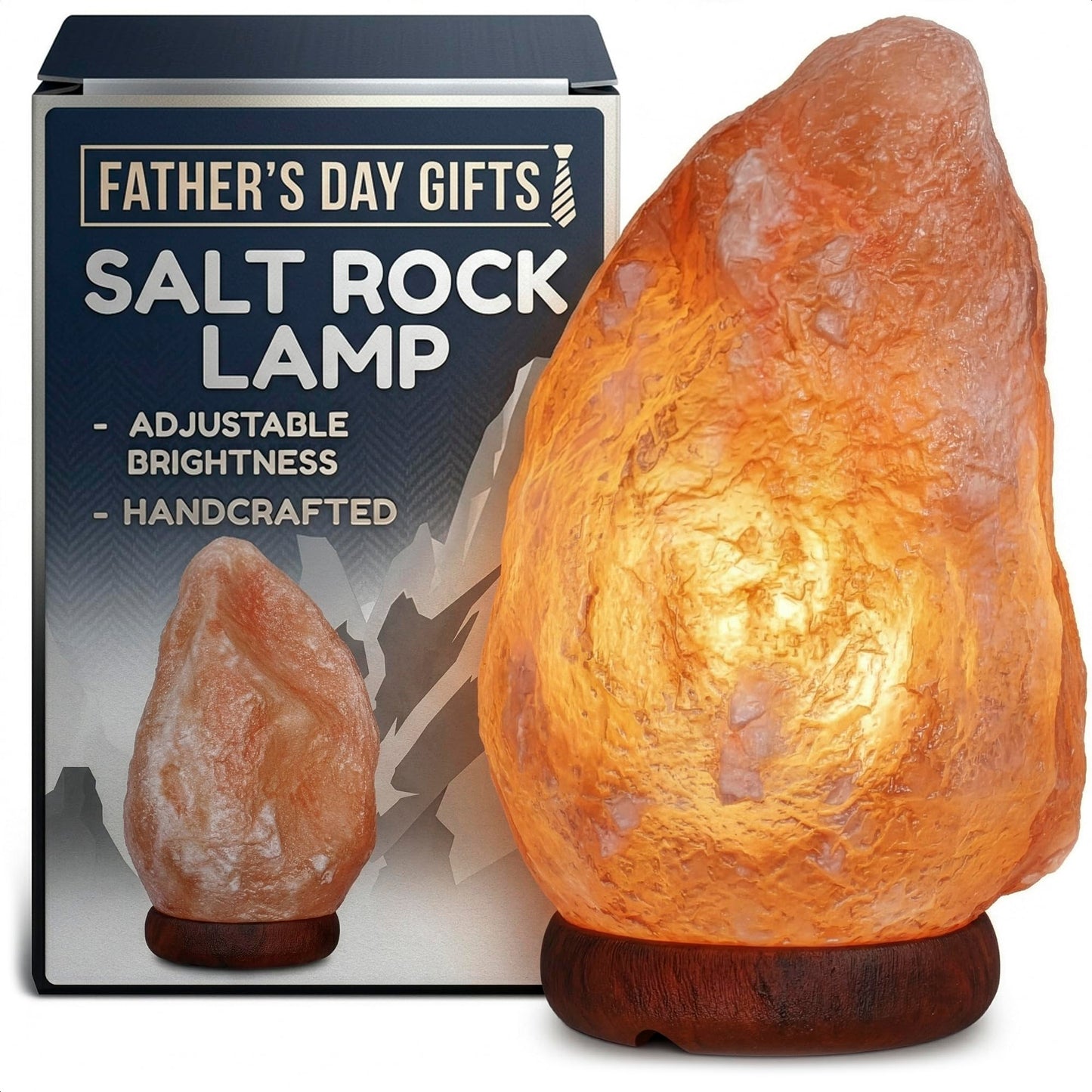 Himalayan Salt Rock Lamp with Dimmer – Hand-Carved Himalayan Salt Lamp Night Light 5.5–7" with Adjustable Warm Glow for Sleep & Relaxation