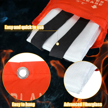 Copkim 50 Pack Fire Blanket for Home and Kitchen Bulk 39 x 39 Inch Emergency Fire Blanket Fiberglass Fire Blankets Emergency Fire Retardant Blankets for Home,Kitchen,Camping School(Orange)