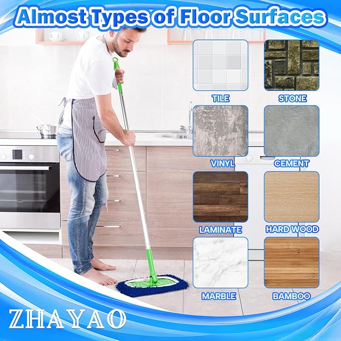 Coral Fleece Mop Pads, Reusable Wet/Dry Compatible