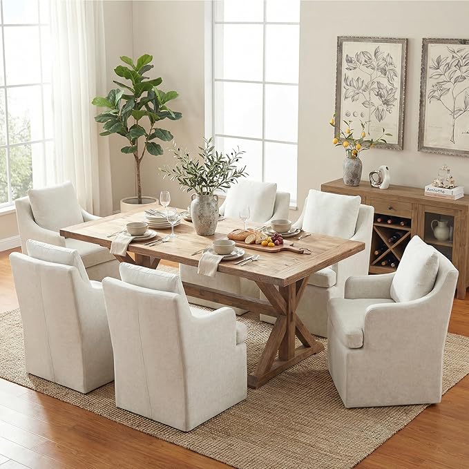 VKNOW Upholstered Dining Chairs Set of 6, Modern Kitchen Chairs Dinner Chairs