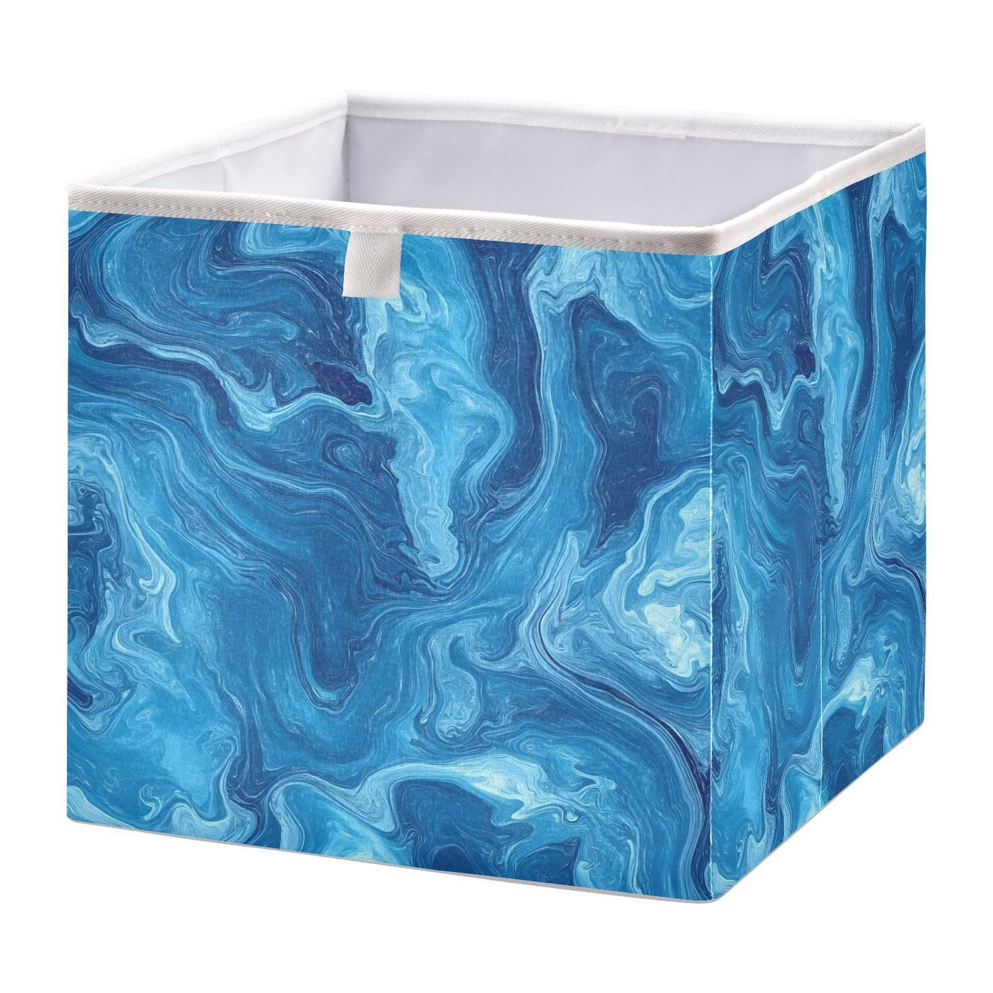 senya Large Storage Bins Blue Pigment Collapsible Foldable Storage Cubes Fabric Basket Closet Organizer Containers Box for Home Bedroom Office 15.7 x 10.6 x 6.9in