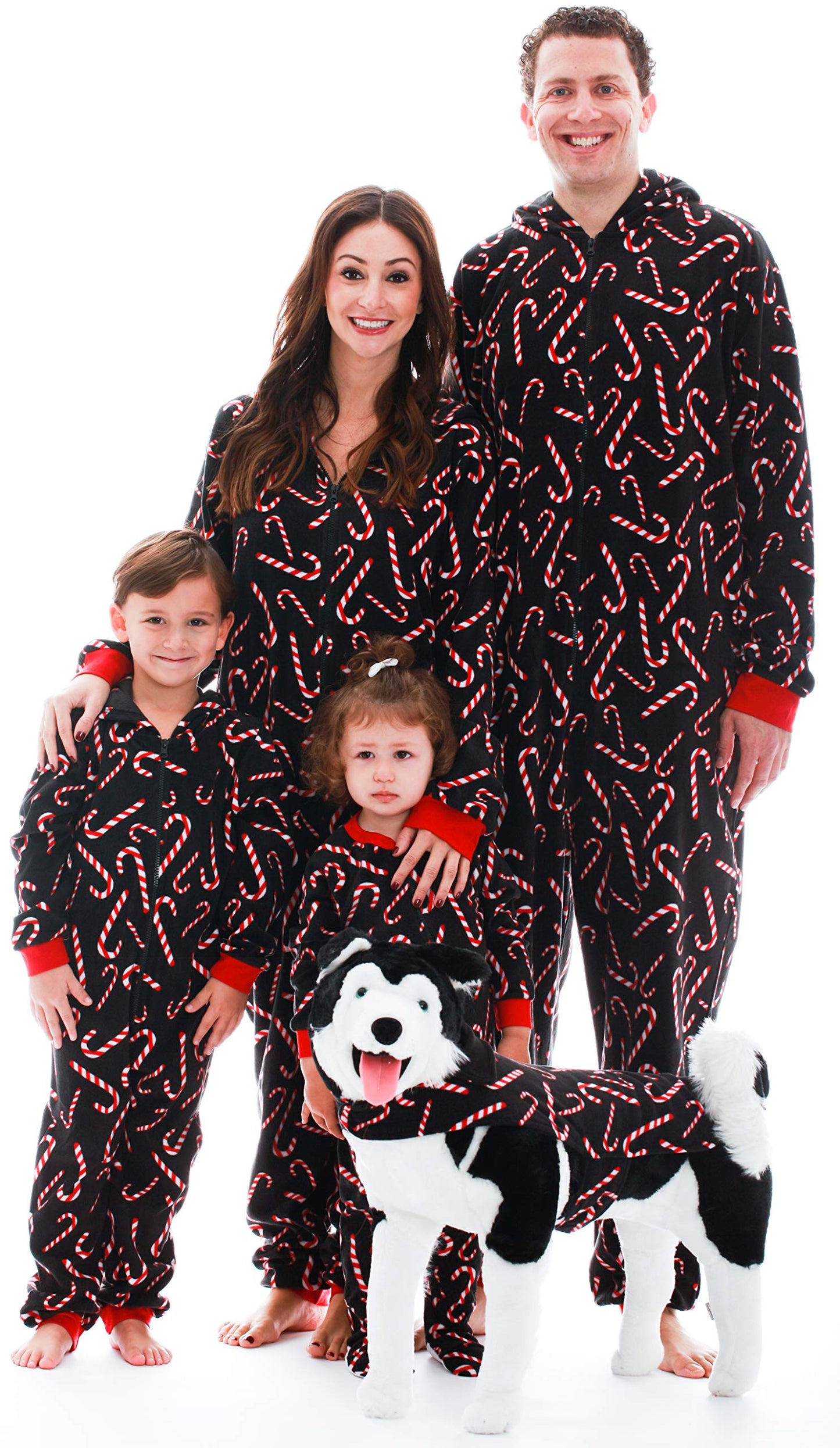 #followme Family Pajamas Candy Cane Microfleece Kids Blanket Sleeper 95517-10179-10-12