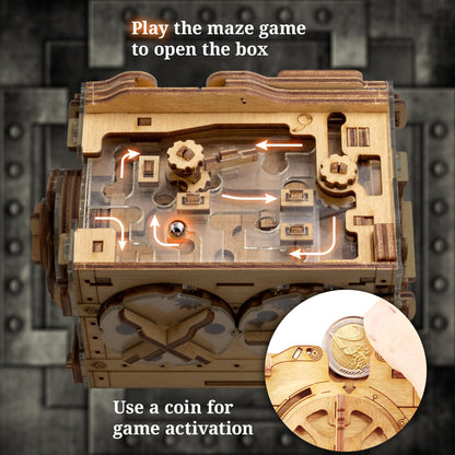 iDventure A-maze-ing Safe - Marble Run Money Puzzle box - Tricky gift packaging - 3D puzzle for adults - Escape Room game - brain teaser - birthday gift gadget for men - treasure box