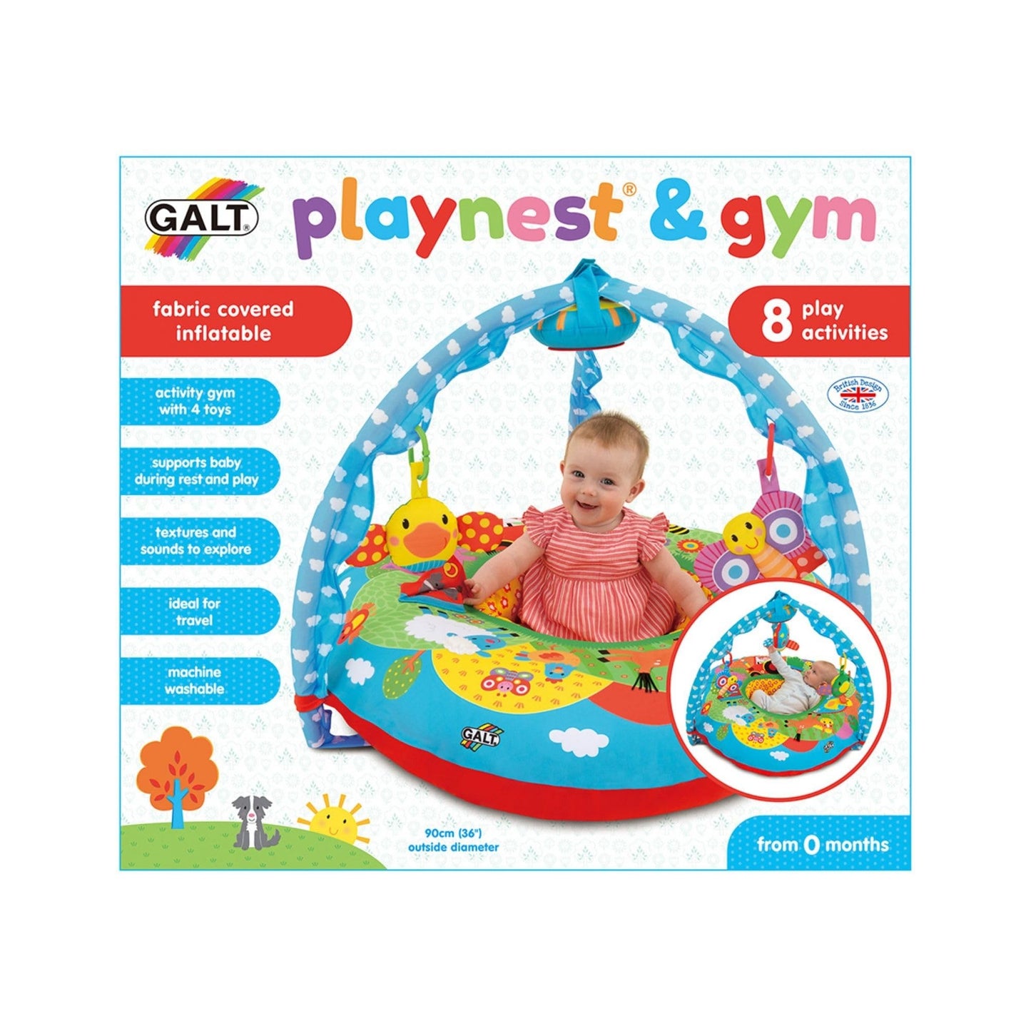 Galt Toys, Playnest and Gym - Farm, Sit Me Up Baby Seat, Ages 0 Months Plus