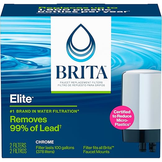 Brita Replacement Water Filter for Faucet Mount, Removes 99% of Lead, Sink