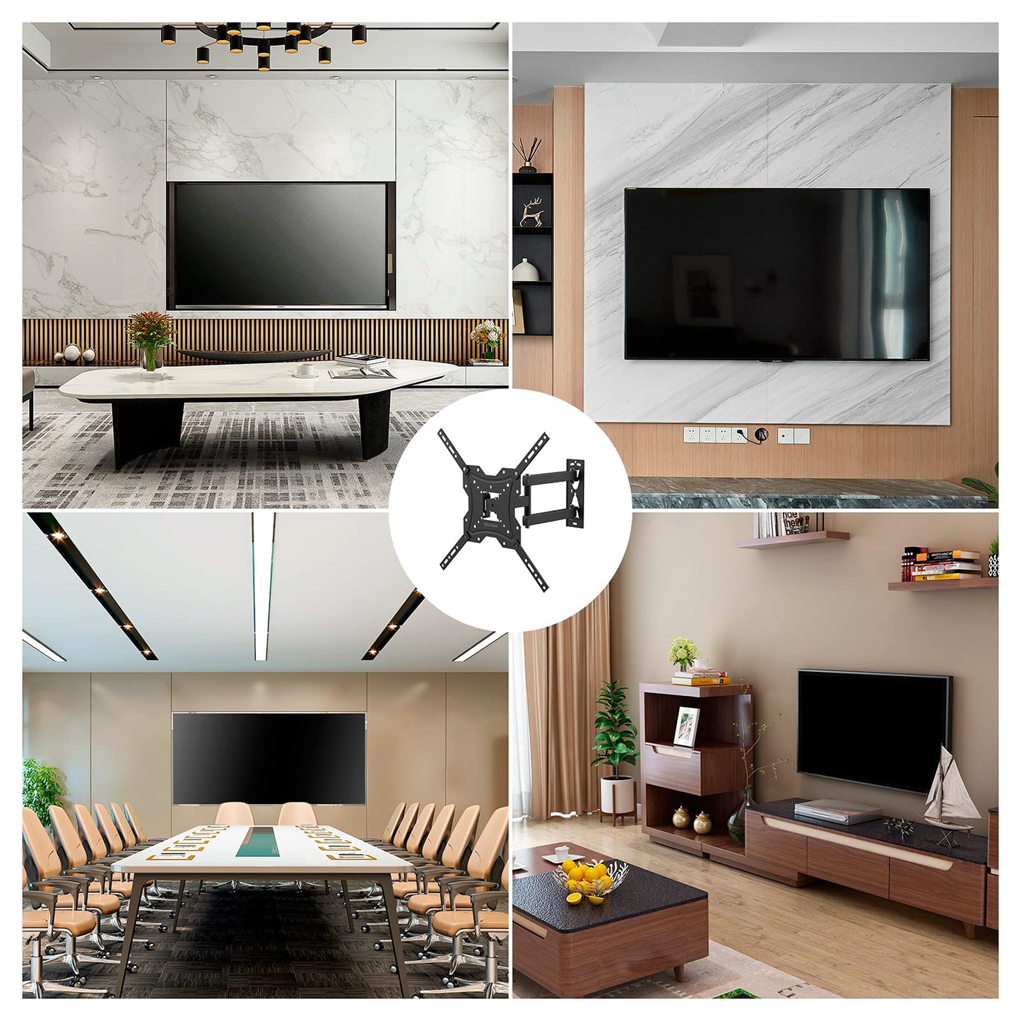 GRIFEMA GB1004 Swivel TV Wall Bracket for 26-55 inch, up to 30KG, Tilt Extendable TV Wall Mount for Flat & Curved Screen, Max Vesa 400X400MM