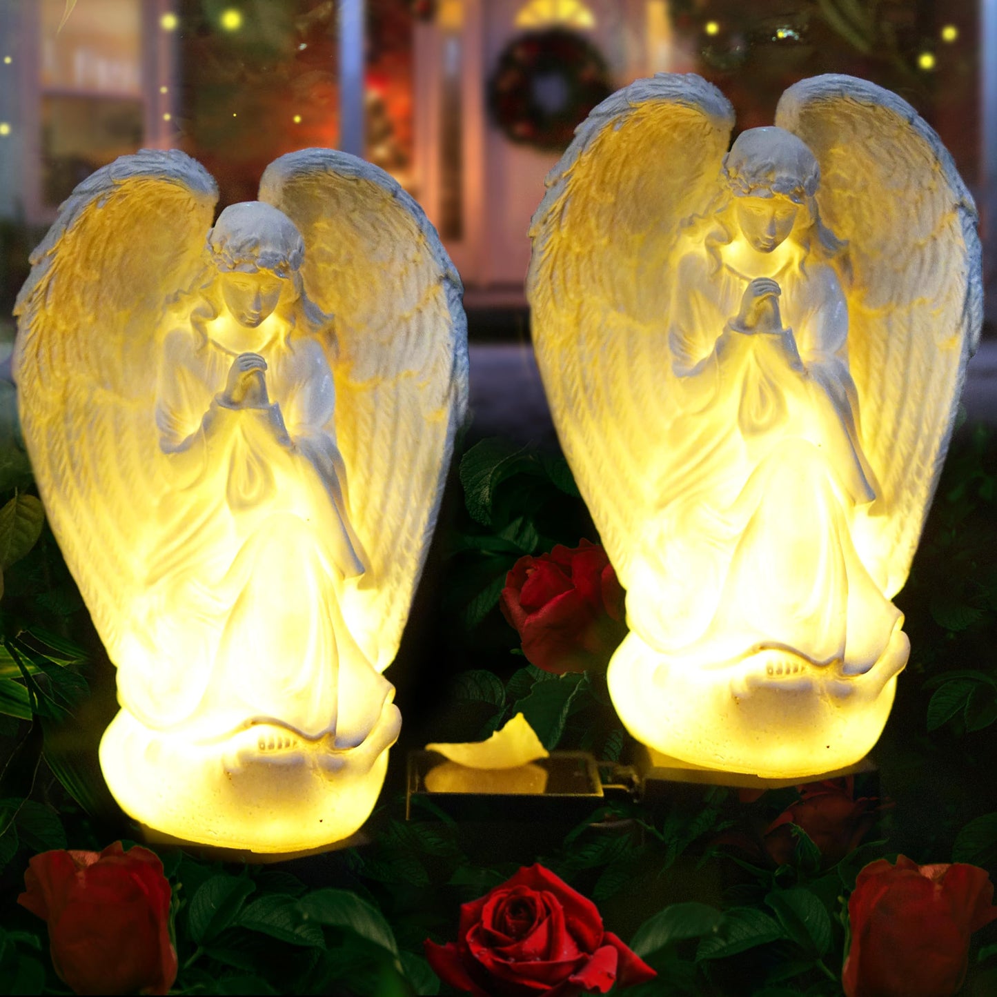 SunKite Angel Garden Solar LED Light Outdoor Waterproof Decorative Stake Lights for Yard Patio Pathway Lawn Ornaments Garden Decor Christian Christmas Decorations Gifts