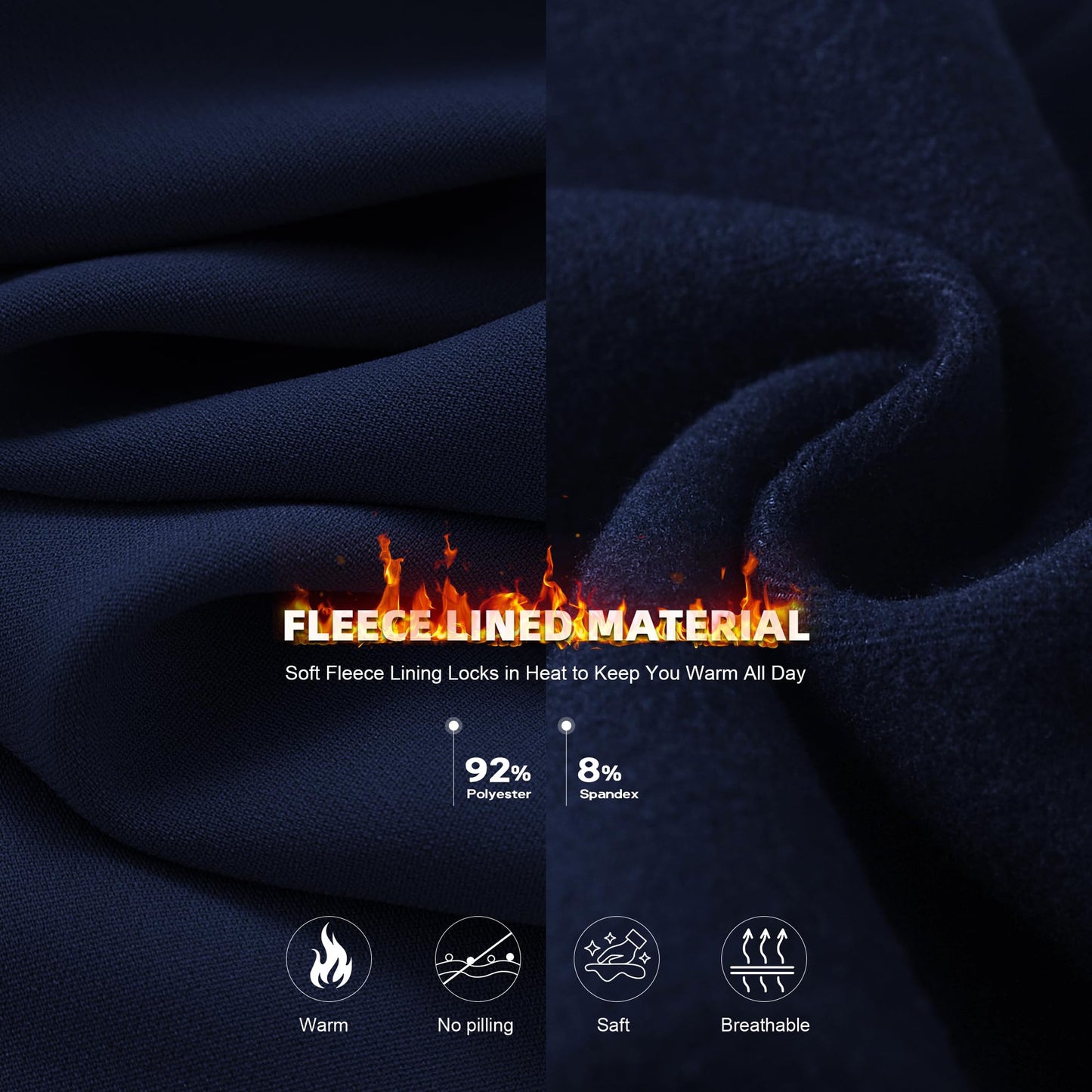 Hi Clasmix Fleece Lined Leggings Women - Seamless Thermal Winter High Waisted Tummy Control Thick Warm Yoga Pants