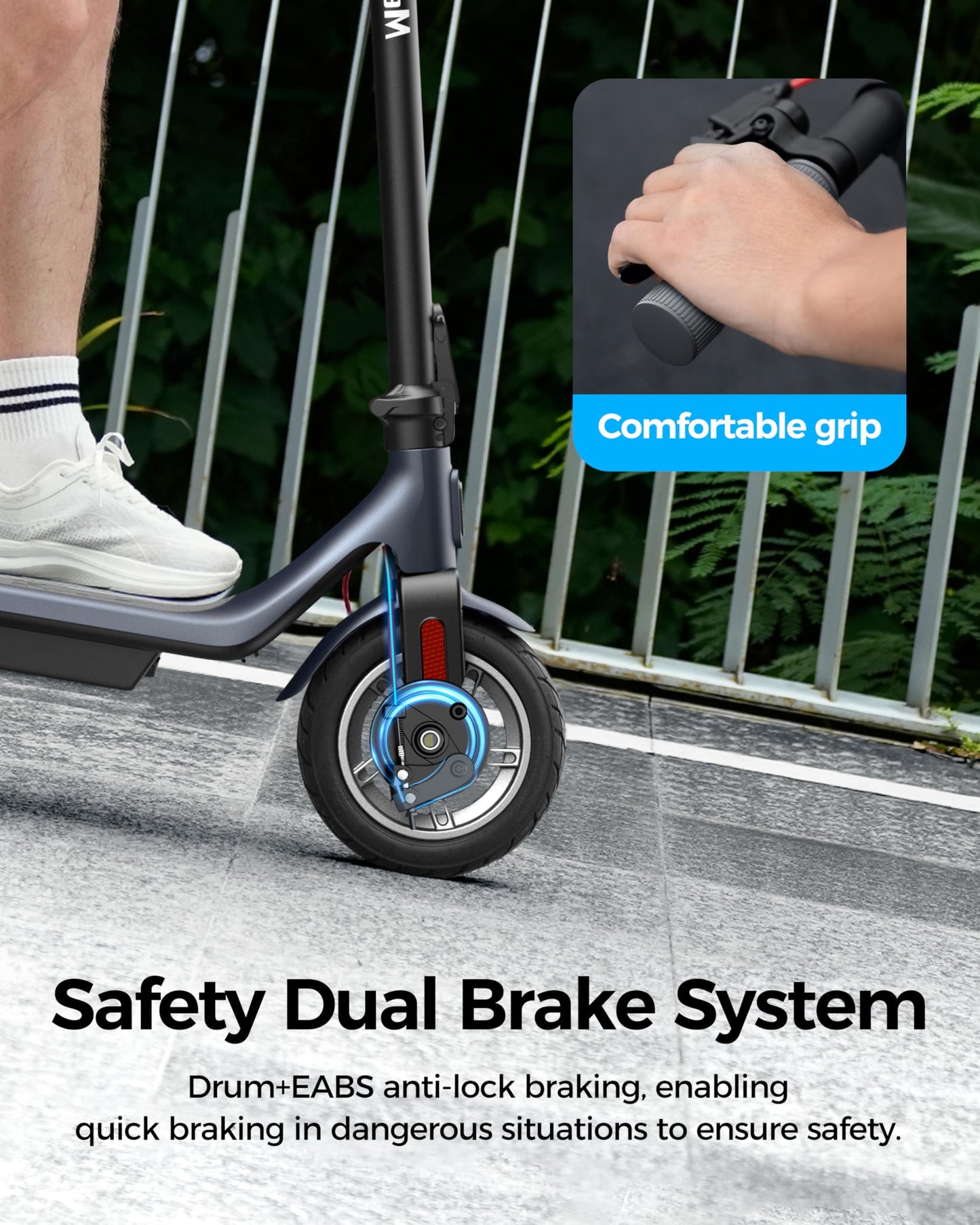 MEGAWHEELS Electric Scooter,Electric Scooter Adults,10in Pneumatic Tires,350W Motor,19 Miles Range,E Scooter with Smart APP Control for Commuting, Outdoor, Short Travel UL2272