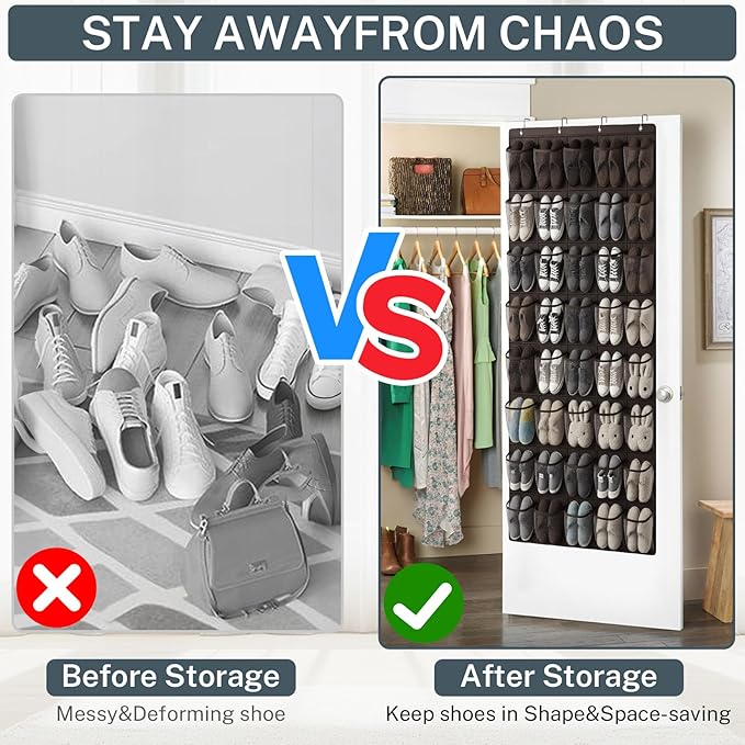40-Pocket Over the Door Shoe Organizer