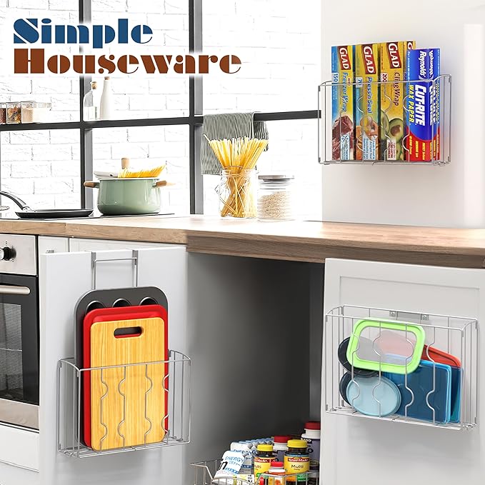 Simple Houseware Over the Cabinet Door Organizer Holder 2 Pack 13.5" Wx4.25