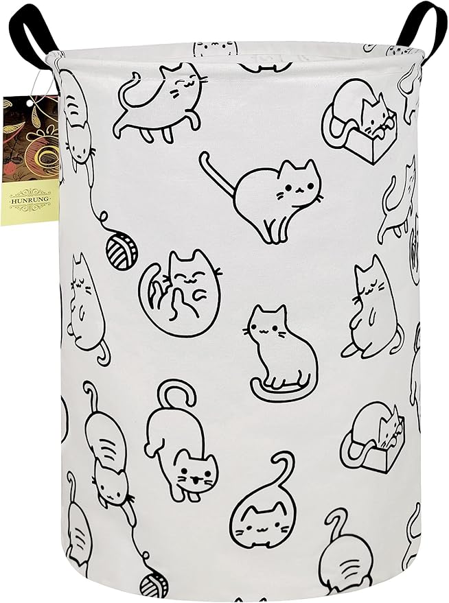 HUNRUNG Laundry Hamper, Large Canvas Fabric Lightweight Storage Basket Toy