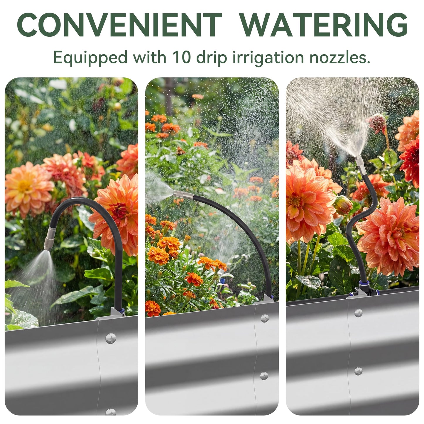 Lineware 8x4x3 ft Tall Galvanized Raised Garden Bed with Self-Watering System, Elevated Planter Boxes Outdoor, Rectangular Deep Raised Beds for Gardening,Vegetables,Flowers, Backyard, Patio