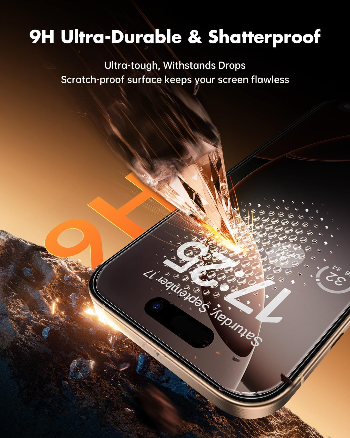 UNBREAKcable Privacy Screen Protector for iPhone 14/ iPhone 13/13 Pro, Tempered Glass [True 28°Anti Spy] [9H Hardness] [Case Friendly] Private Protector for iPhone 6.1" - 2 Pack