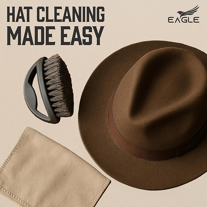 Hat Brush for Felt and Wool – Soft Horsehair Bristles for Cleaning Cowboy Hats